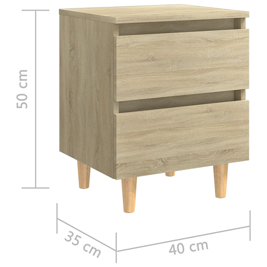 Macaw Wooden Bedside Cabinet With 2 Drawers In Sonoma Oak