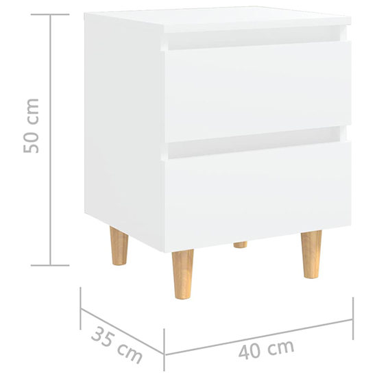 Macaw Wooden Bedside Cabinet With 2 Drawers In White