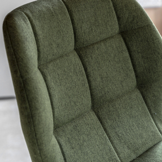 Macerata Bottle Green Fabric Bar Stools With Black Legs In Pair