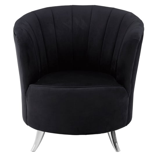 Photo of Grumium upholstered velvet tub chair in black