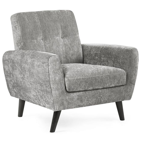 Macia Mobus Fabric Compact Retro Chair In Dove Grey