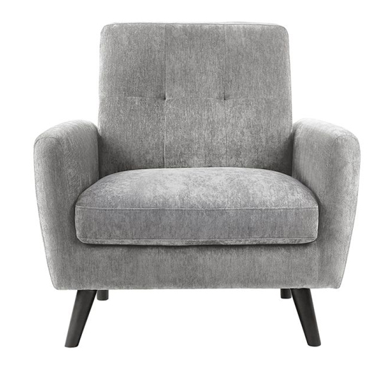 Macia Mobus Fabric Compact Retro Chair In Dove Grey
