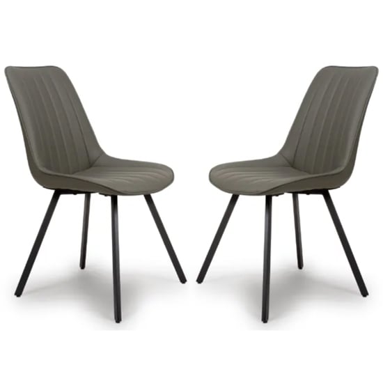 Read more about Macia truffle faux leather dining chairs in pair