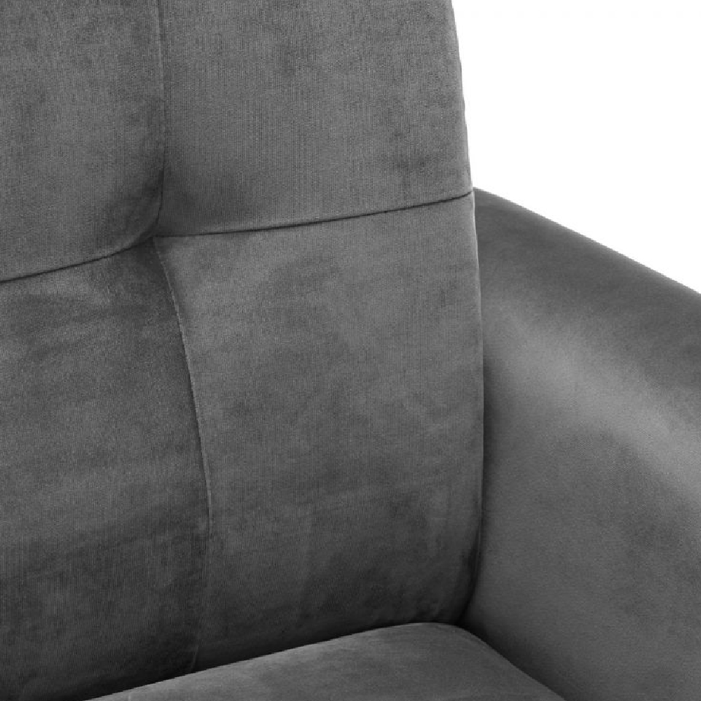 Macia Velvet 1 Seater Sofa With Wooden Legs In Grey