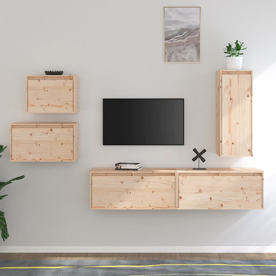 Read more about Macias solid pinewood entertainment unit in natural
