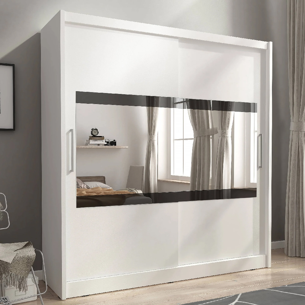 Read more about Mack 200cm iv mirrored wardrobe with 2 sliding doors in matt white