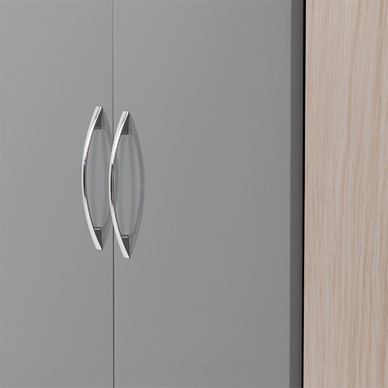 Mack Wooden Wardrobe Corner With 2 Doors Grey Gloss Front