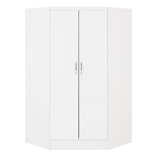Mack Wooden Wardrobe Corner With 2 Doors White Gloss Front