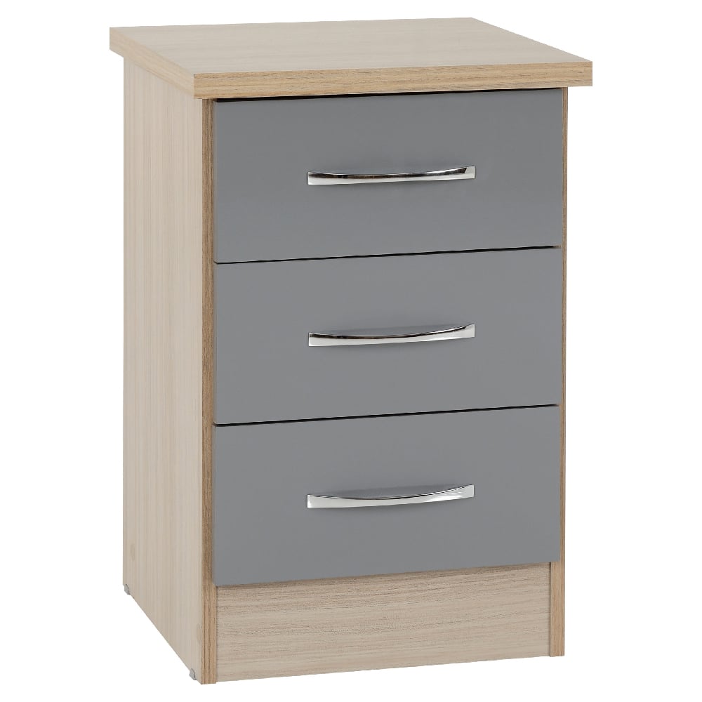 Mack Gloss Bedroom Furniture Set With 2 Doors In Grey