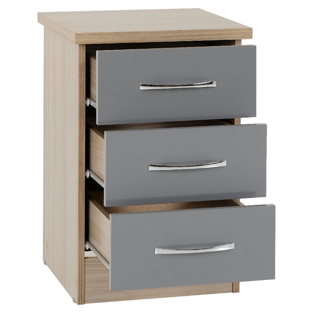 Mack Gloss Bedroom Furniture Set With 2 Doors In Grey