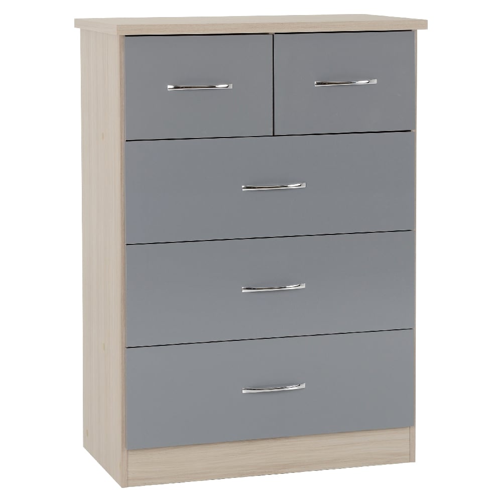 Mack Gloss Bedroom Furniture Set With 2 Doors In Grey