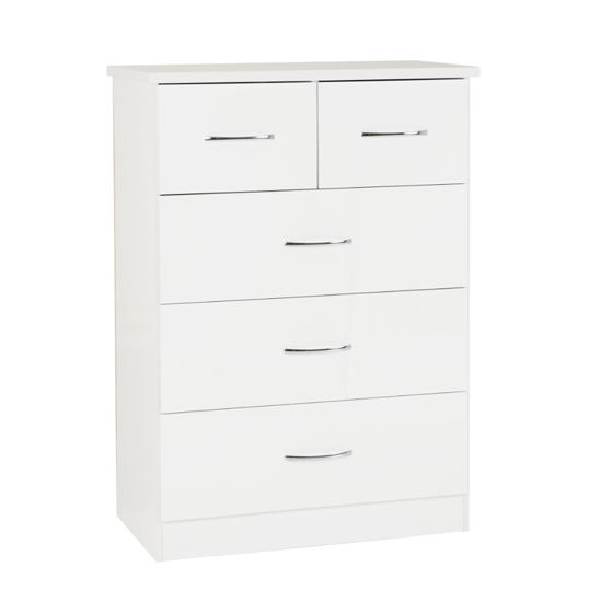 Mack Wooden Bedroom Set With 4 Doors Wardrobe White Gloss Front