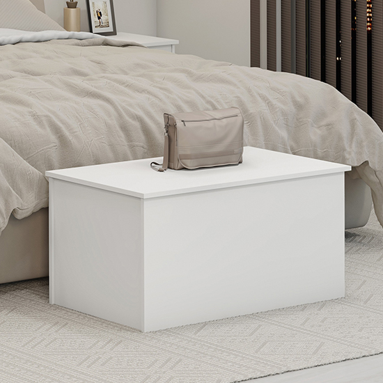 Mack High Gloss Blanket Box In White