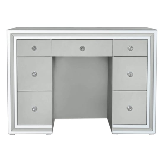 Mack Mirrored Dressing Table With 7 Drawers In Grey Furniture in Fashion