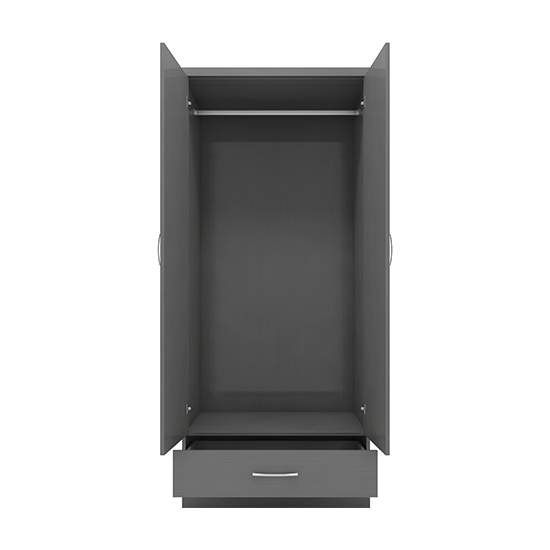 Mack Wooden Wardrobe With 2 Doors In Grey