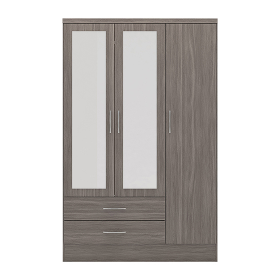 Mack Wooden Wardrobe With 3 Doors 2 Drawers In Black