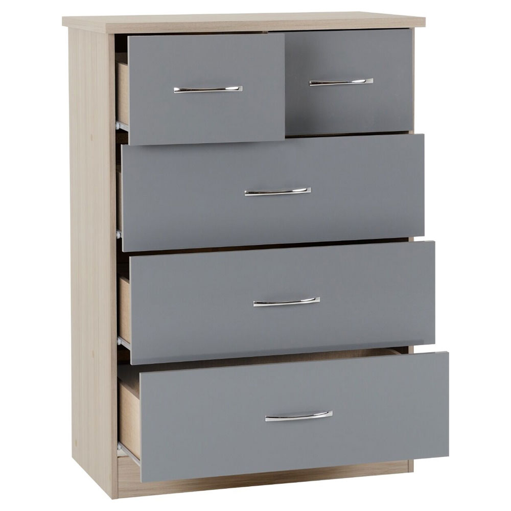 Mack Wooden Bedroom Furniture Set with 3 Doors in Grey Gloss