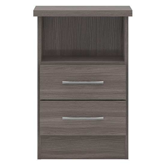 Mack Wooden Bedside Cabinet With 2 Drawers In Black