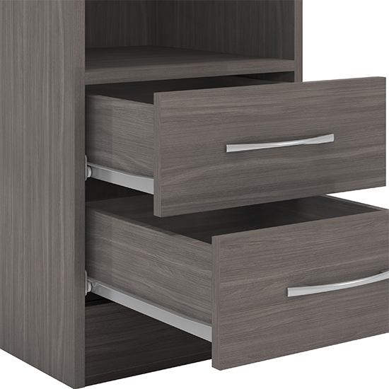Mack Wooden Bedside Cabinet With 2 Drawers In Black