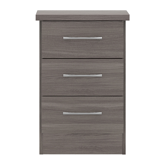 Mack Wooden Bedside Cabinet With 3 Drawers In Black