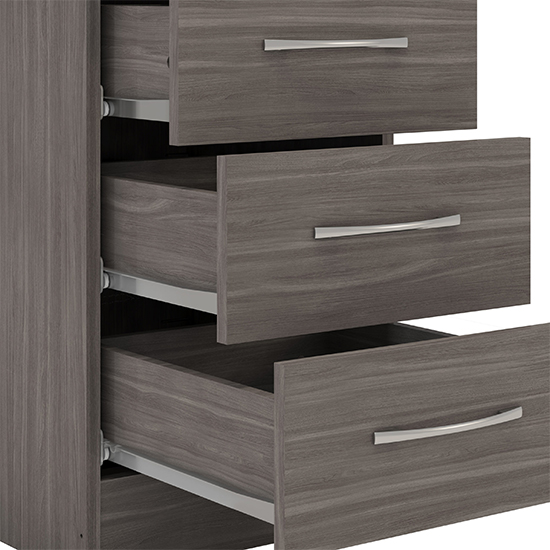 Mack Wooden Bedside Cabinet With 3 Drawers In Black