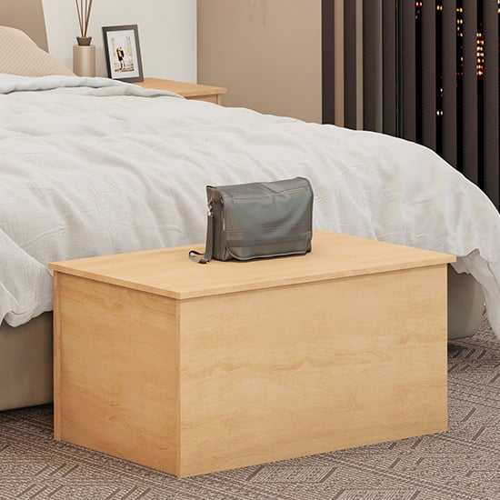 Photo of Mack wooden blanket box in sonoma oak effect