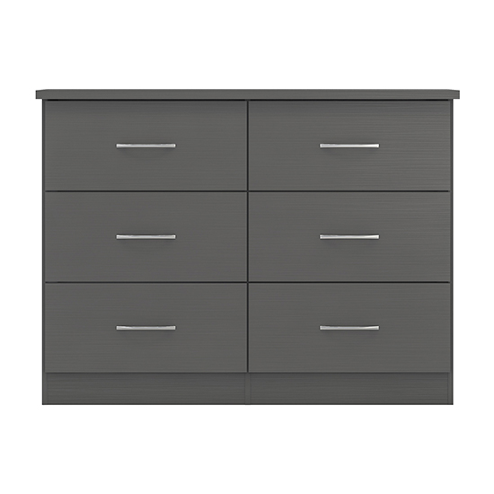 Mack Wooden Chest Of 6 Drawers In Grey