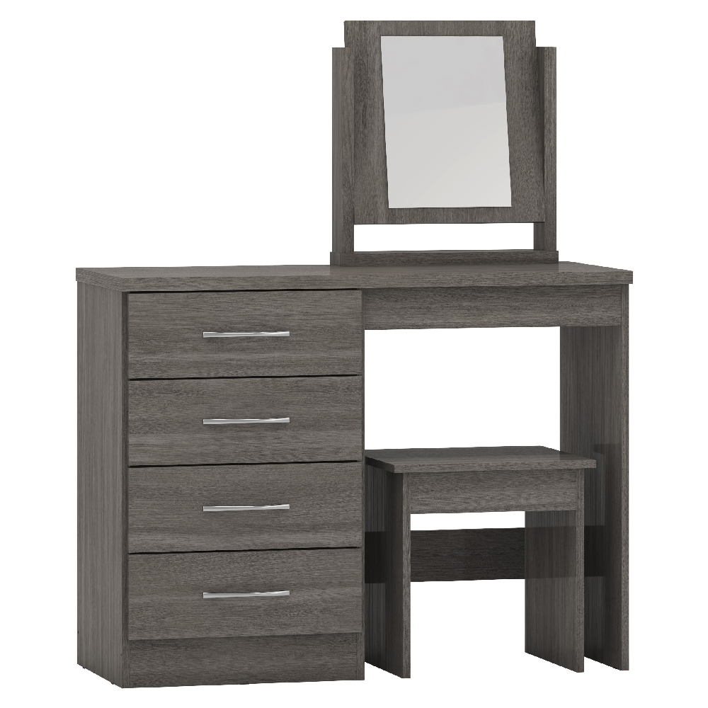 Read more about Mack wooden dressing table set with 4 drawers in black