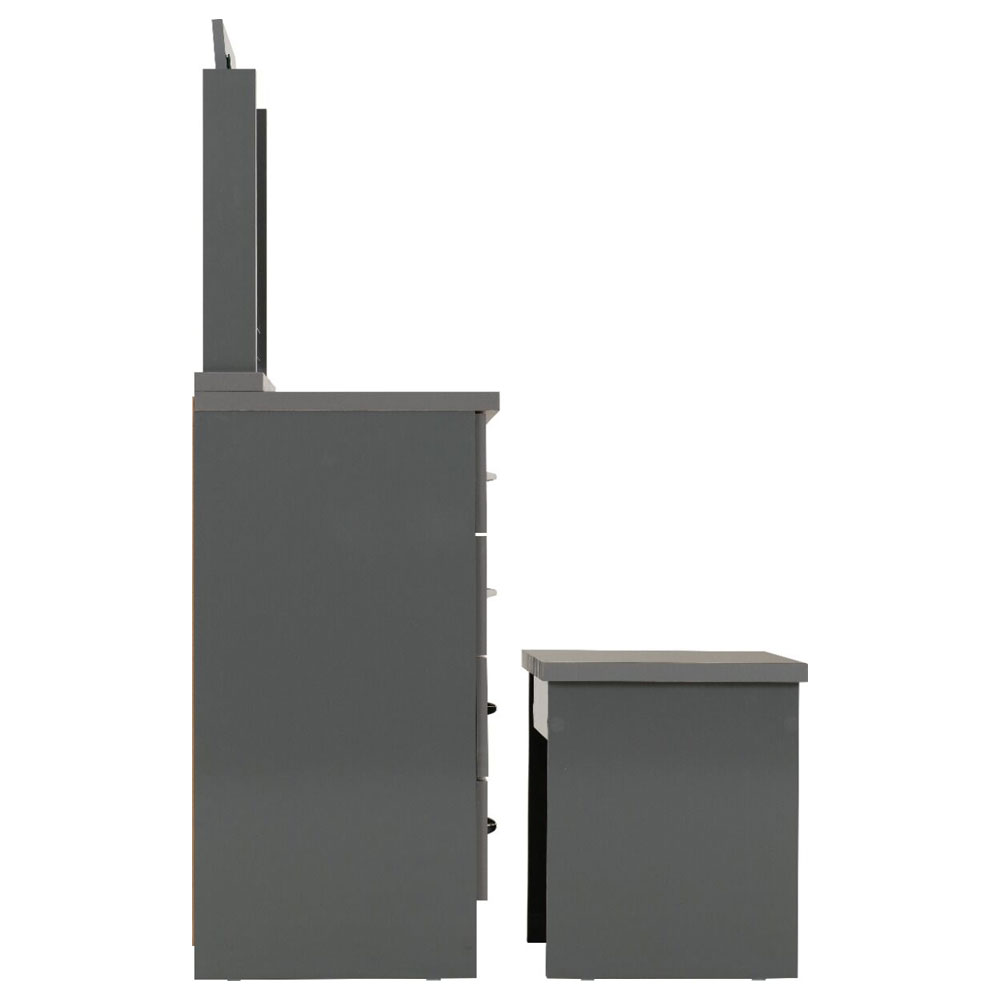 Mack Wooden Dressing Table Set in Grey Gloss