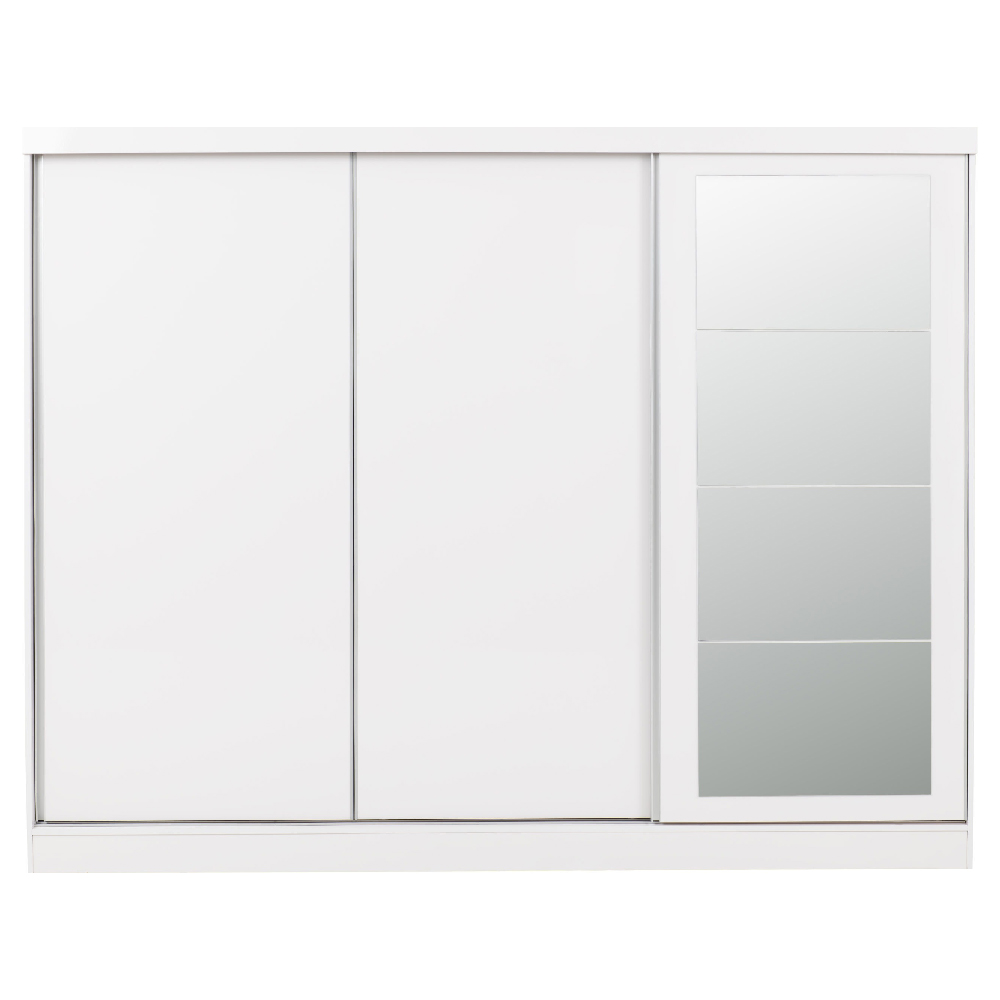 Mack Wooden Sliding Wardrobe With 3 Doors In White Gloss Front
