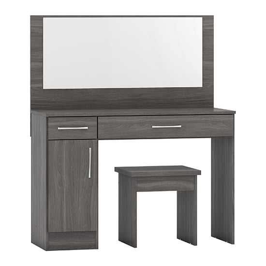 Read more about Mack wooden vanity and dressing table set in black wood grain