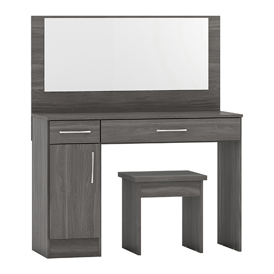 Product photograph of Mack Wooden Vanity And Dressing Table Set In Black Wood Grain from Furniture in Fashion