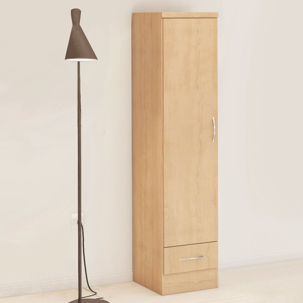 Product photograph of Mack Wooden Wardrobe With 1 Door 1 Drawer In Sonoma Oak from Furniture in Fashion