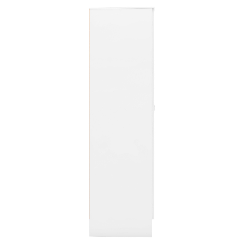 Mack Wooden Wardrobe With 1 Door And Gloss Front In White