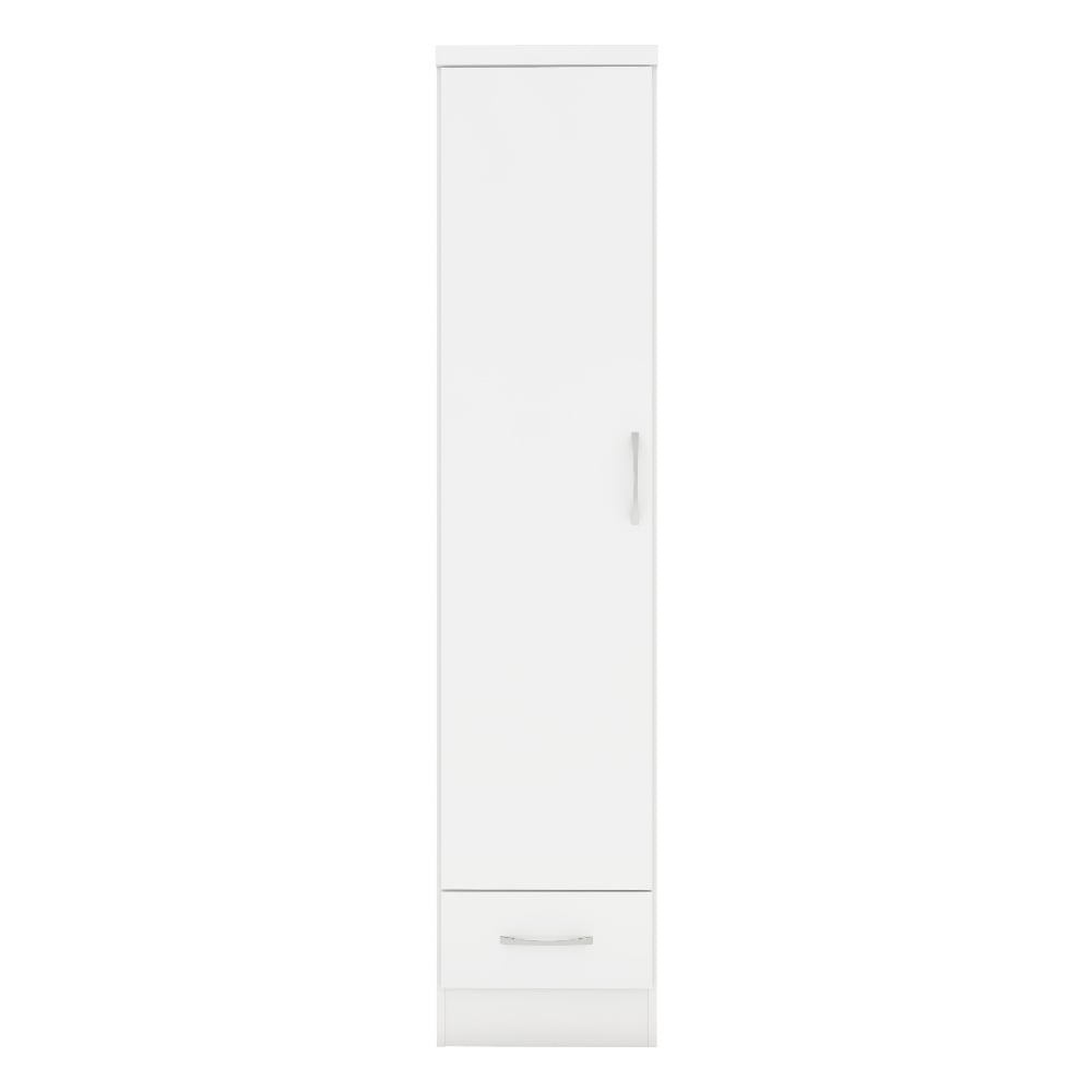 Mack Wooden Wardrobe With 1 High Gloss Door Front In White