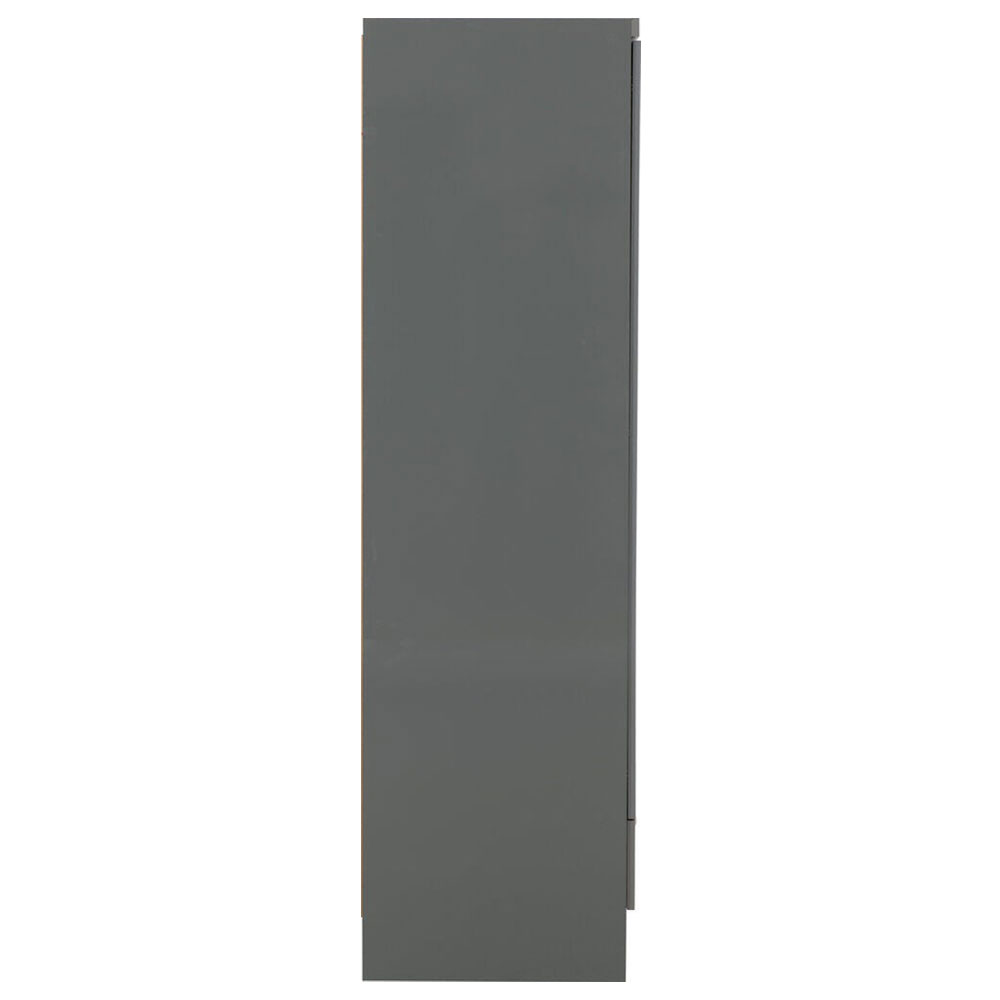 Mack Wooden Wardrobe with 2 Doors in Grey Gloss
