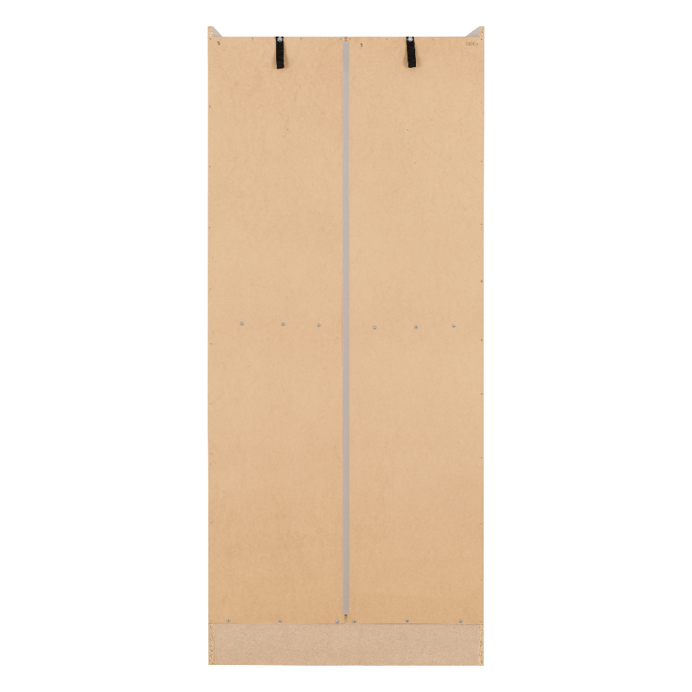 Mack Wooden Wardrobe With 2 Doors And High Gloss Front In White