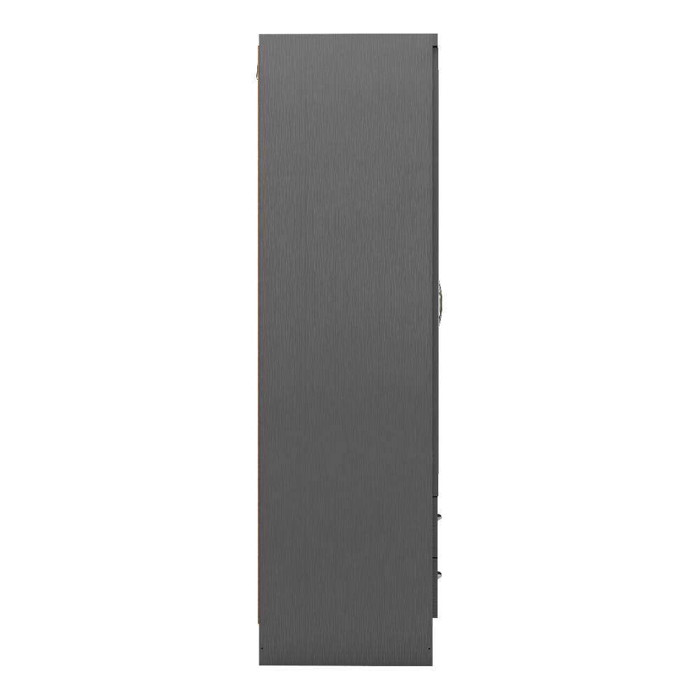 Mack Wooden Wardrobe With 3 Doors 2 Drawers In Grey