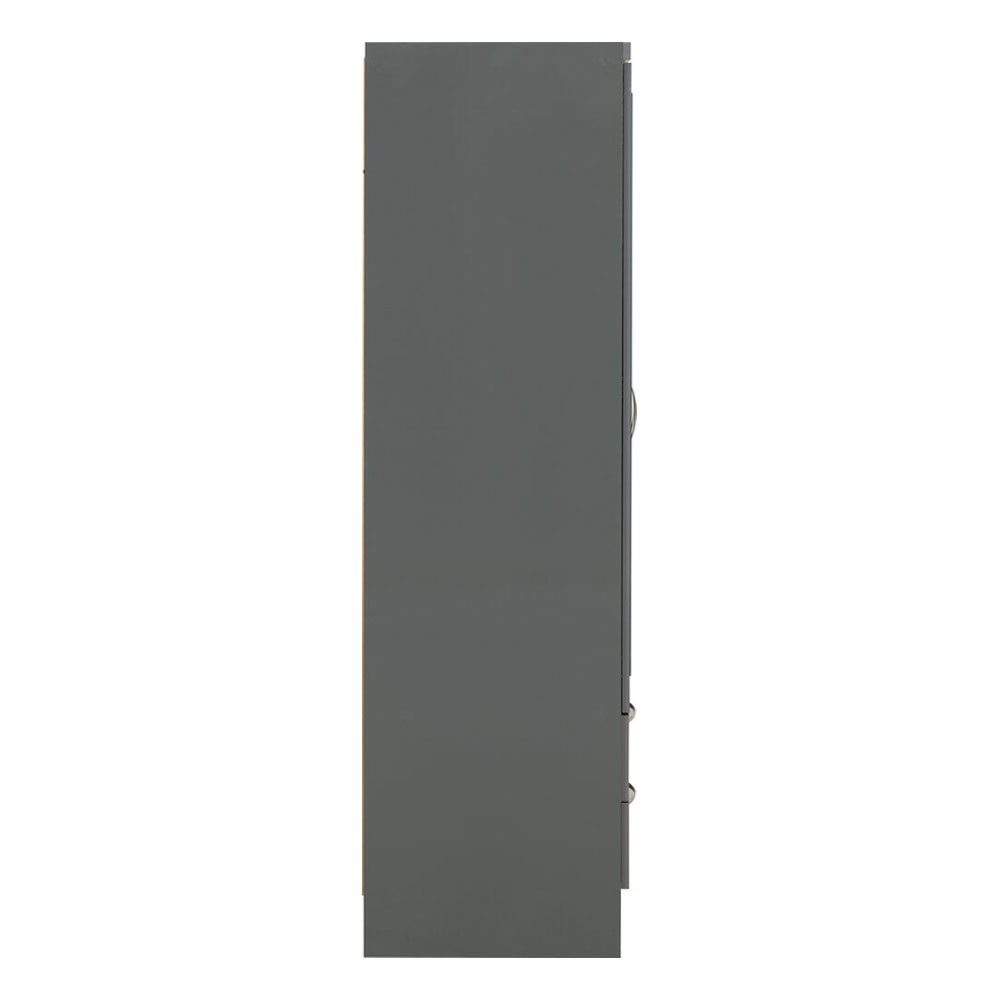 Mack Wooden Wardrobe with 3 Doors in Grey Gloss