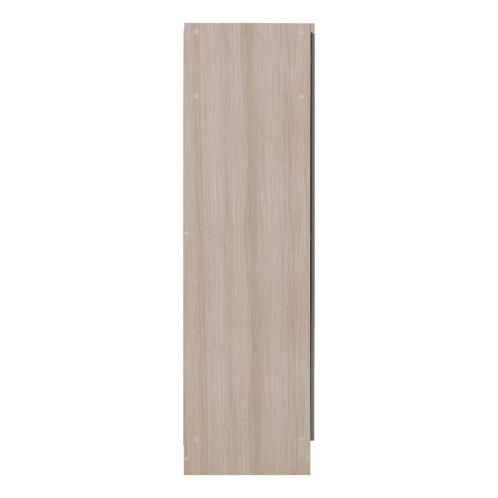 Mack Wooden Wardrobe With Grey Gloss Front In Light Oak