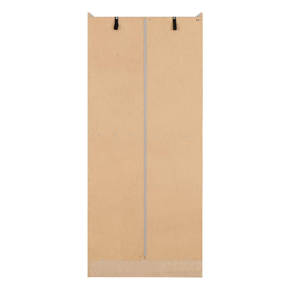 Mack Wooden Wardrobe With Grey Gloss Front In Light Oak