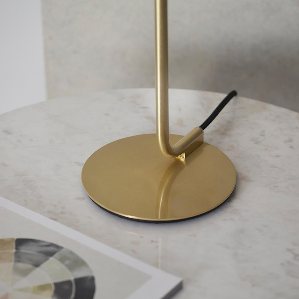 Mackay White Confetti Glass Table Lamp In Satin Brass