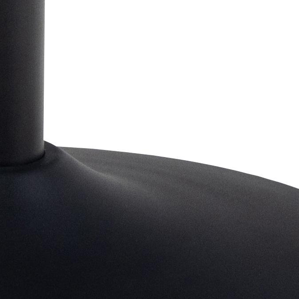 Macon Ceramic Bar Table With Steel Base In Matt Black Grantham