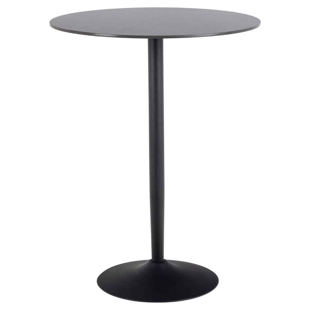 Macon Ceramic Bar Table With Steel Base In Matt Black Grantham