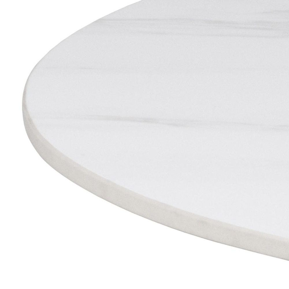 Macon Ceramic Bar Table With Steel Base In White Unico