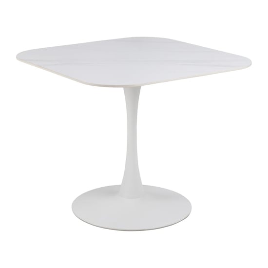 Macon Ceramic Dining Table Square In Unico White