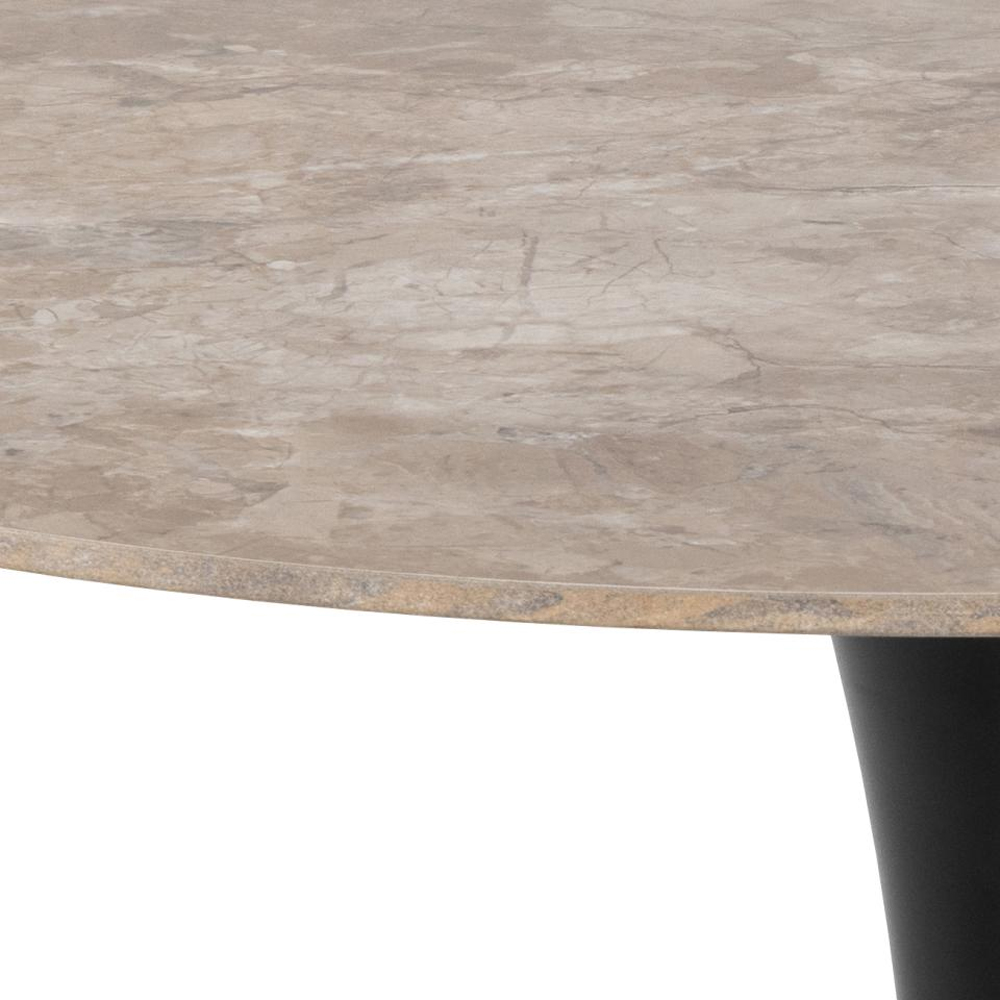 Macon Ceramic Dining Table With Steel Base In Brown Aberta