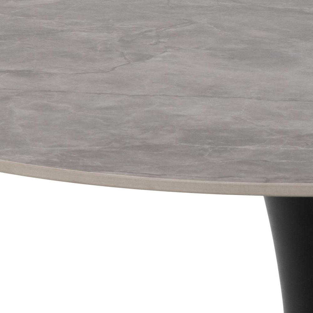Macon Ceramic Dining Table With Steel Base In Grey Batis