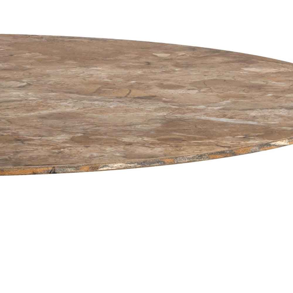 Macon Ceramic Round Bar Table With Grey Base - Aberta Brown