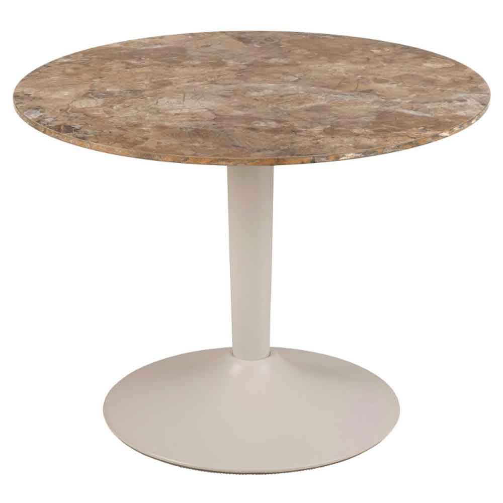 Macon Ceramic Round Coffee Table With Steel Base - Aberta Brown